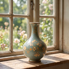 Exquisite Vintage Sage Green Ceramic Vase