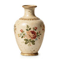 Romantic Antique-Style Distressed Floral Rose Ceramic Vase