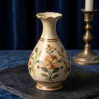 Elegant Vintage Rustic Hand-Painted Floral Ceramic Vase